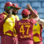 West Indies Cricket Players Celebrating a Wicket
