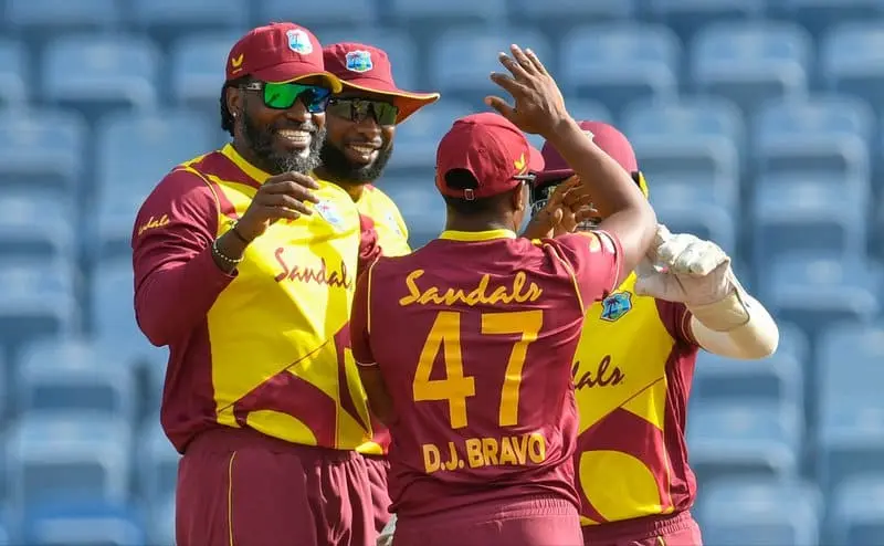 West Indies Cricket Players Celebrating a Wicket